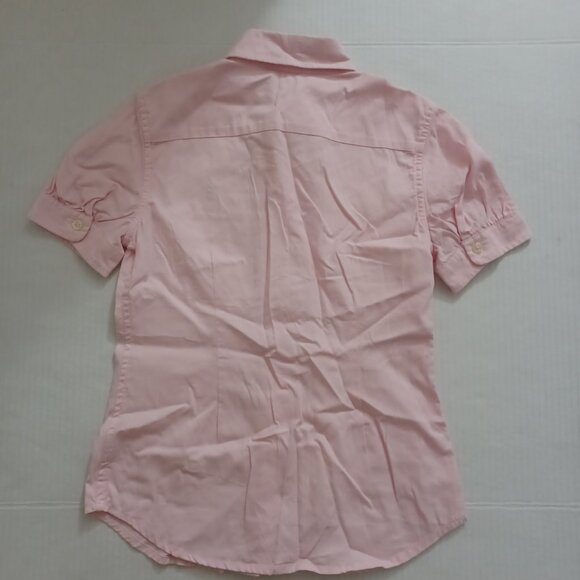POLO RALPH LAUREN GIRLS SHORT SLEEVE OXFORD BUTTON DOWN SHIRT PINK SIZE 8 - Picture 10 of 13